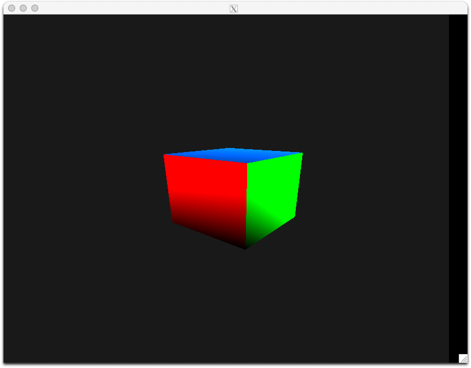 Shaded cube rendered on an Apple M1